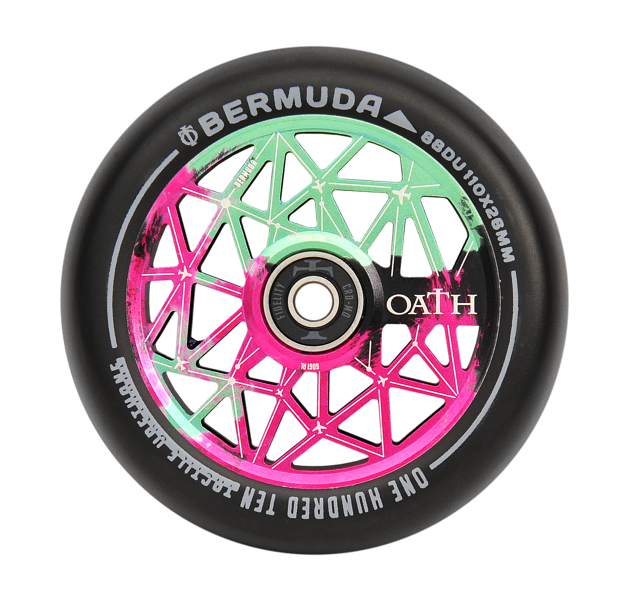 Колесо для самоката Oath Bermuda 110 пара (зеленый / розовый / черный)