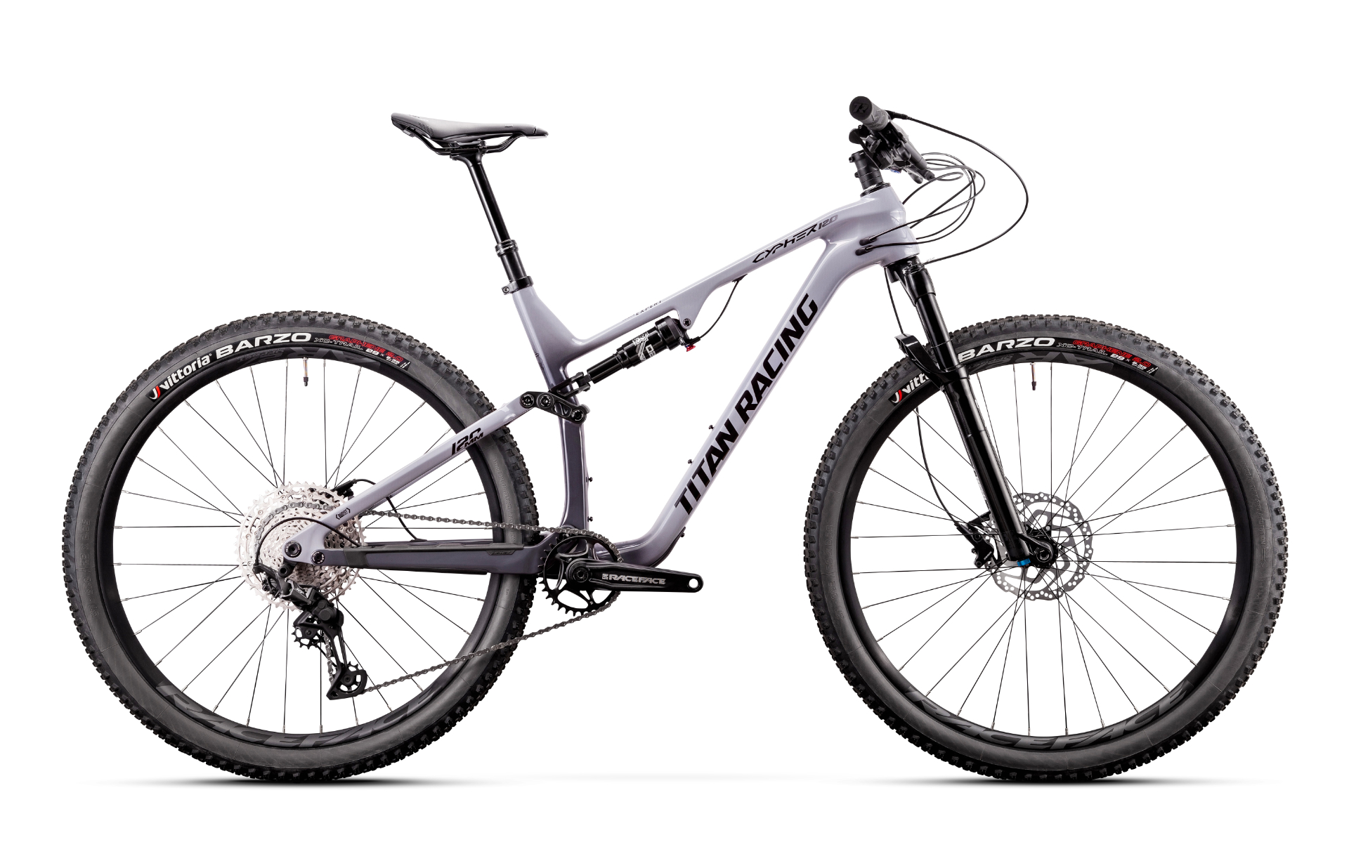 Велосипед 29" Titan Racing Cypher 120 Carbon Expert Рама:M(17") Grey/DarkGrey/Black