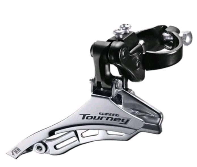 Переключатель перед SHIMANO TOURNEY FD-TY300, 3, хомут 1 1/4" (31,8 мм), Рамка верх, Тяга верх, хром