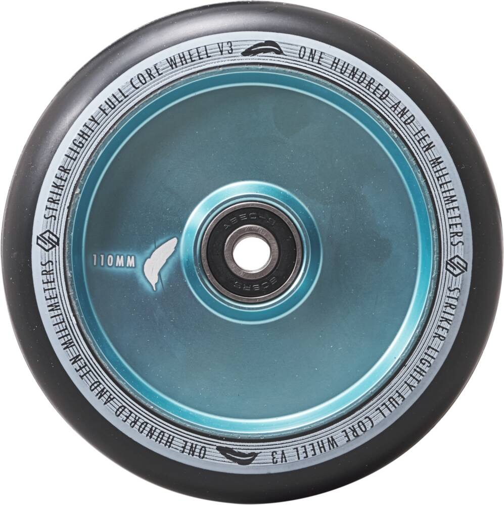 Колесо для самоката Striker Lighty Full Core V3 110mm Black Pro Scooter Wheel Teal