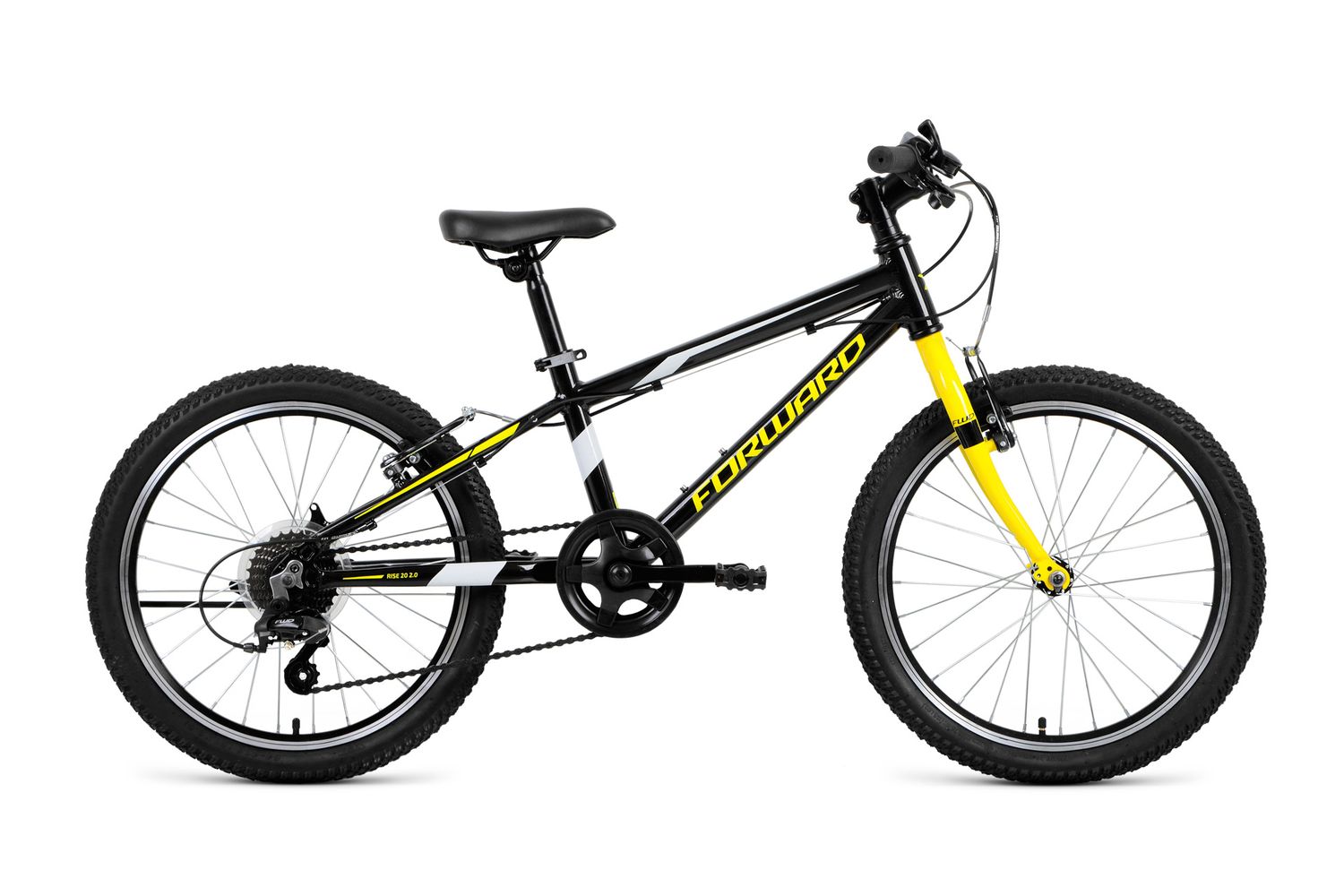 Велосипед 20" FORWARD RISE 2.0 Рама 10.5" черный/желтый 2021