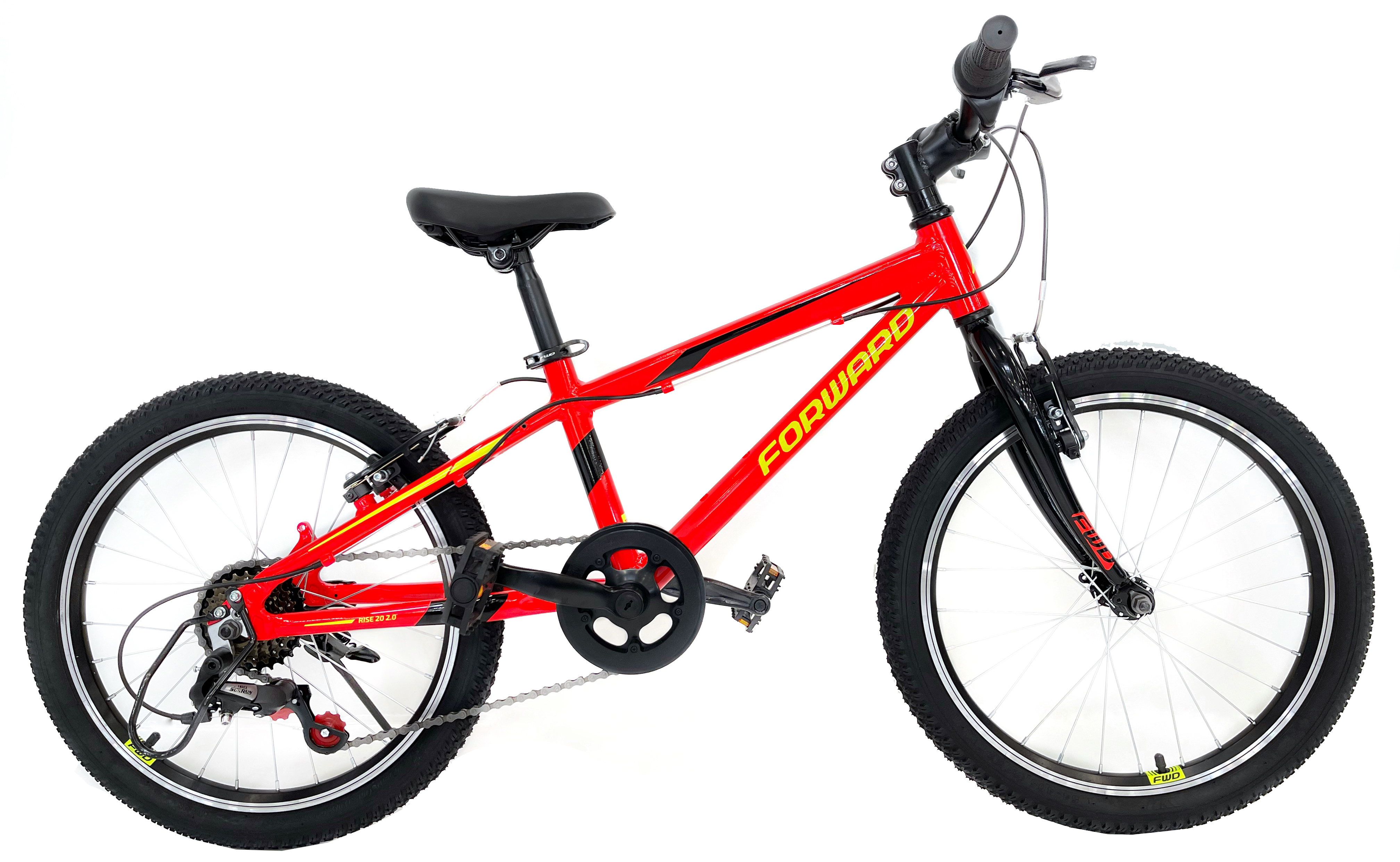 Велосипед 20" FORWARD RISE 2.0 Рама 10.5" красный/желтый 2021