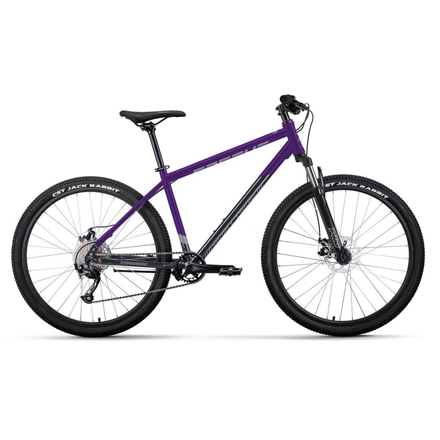 Велосипед 27,5" FORWARD APACHE 2.0 D (8 ск. рост. 17") 2023, фиолетовый/темно-серый, RB3F780C9X