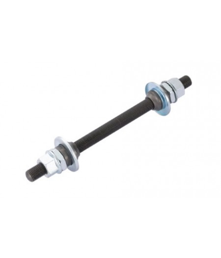 Ось втулки пер. Quando KT-260F 140mm nut MTB на гайках стальная, черн.