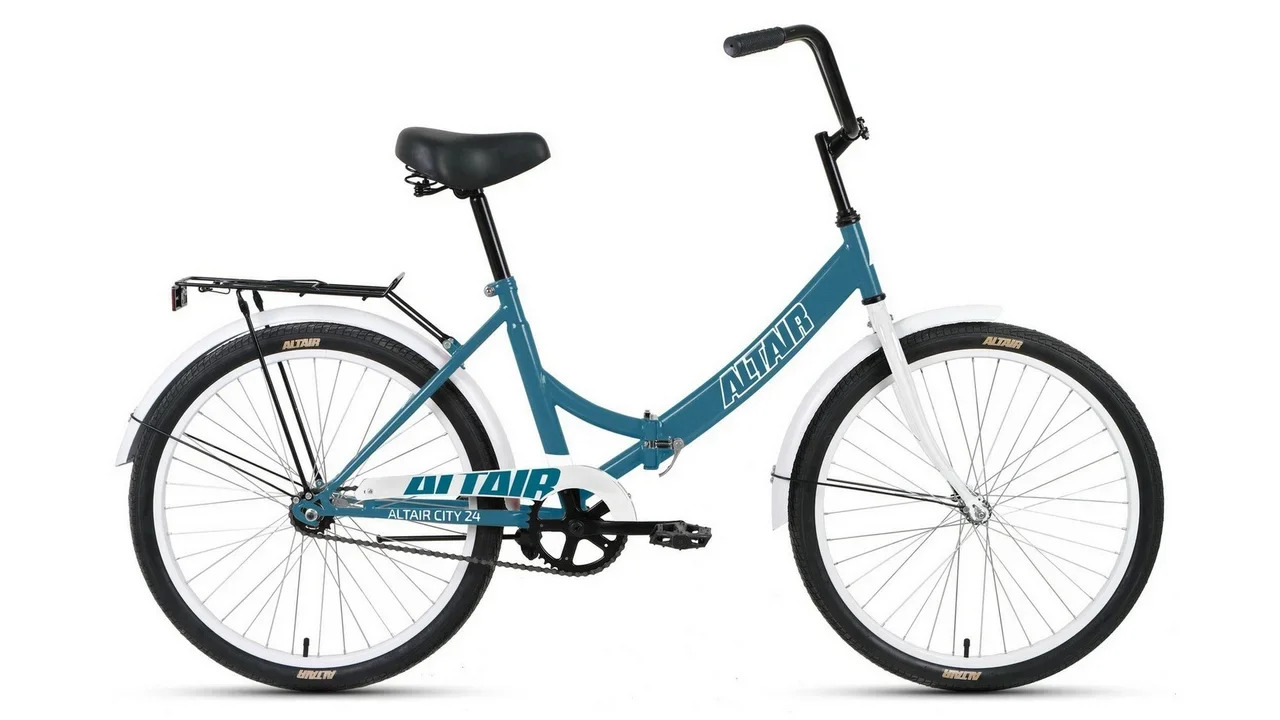 Велосипед 24" ALTAIR CITY (1 ск. рост. 16" скл.) 2021, голубой/белый, RBKT1YF41004