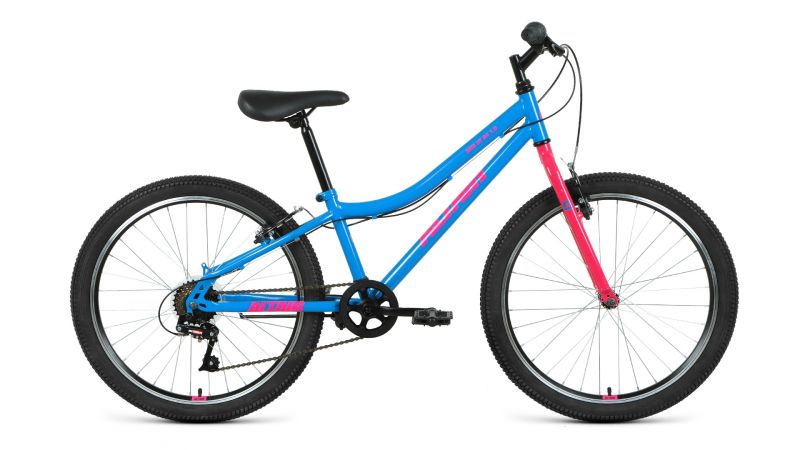 Велосипед 24" ALTAIR MTB HT 1.0 (6 ск. рост. 12") голубой/розовый 2021