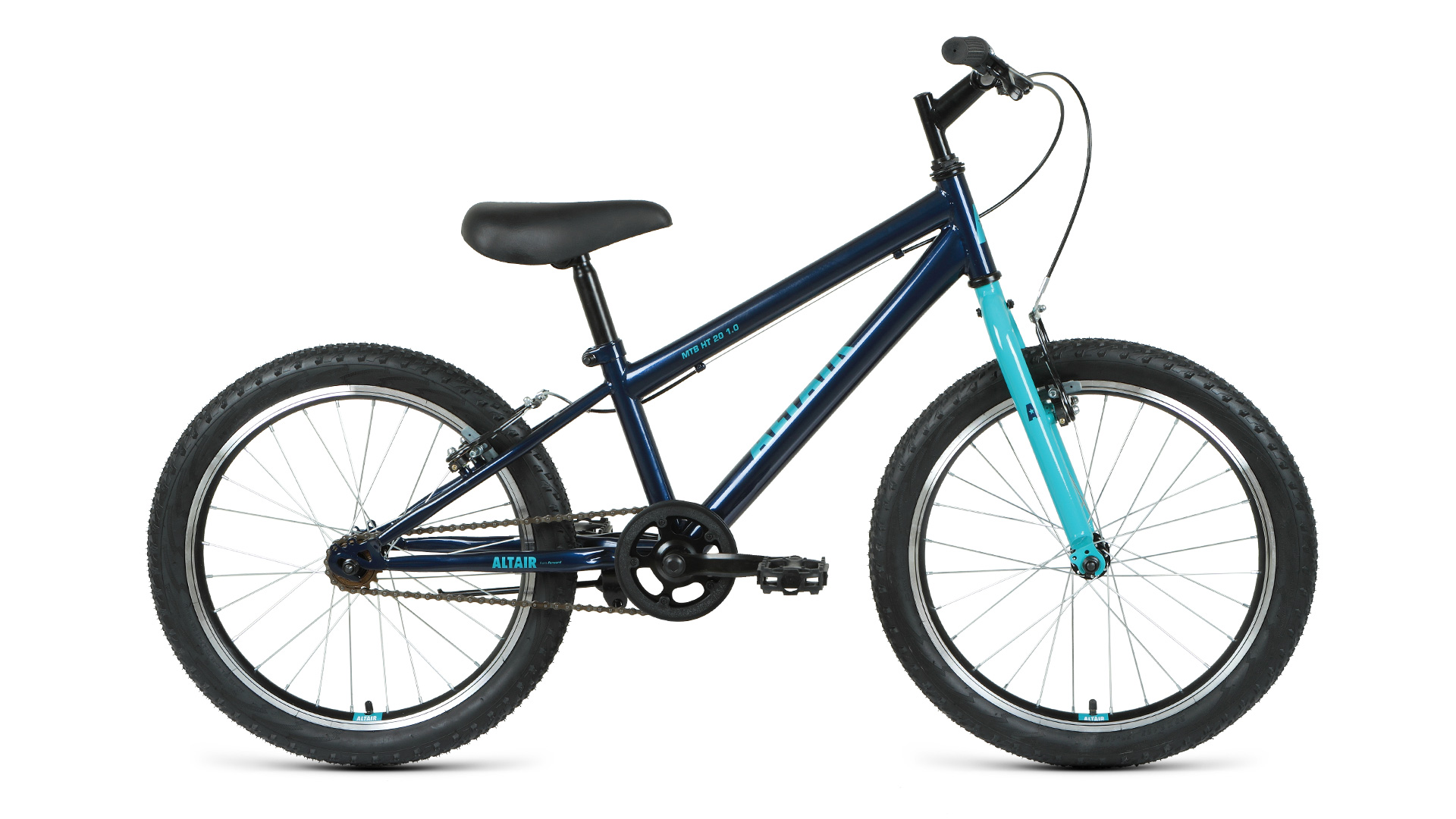 Велосипед 20" ALTAIR HT 1.0 Рама 10.5" темно-синий/бирюзовый 2021