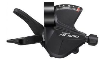 Манетка Shimano Alivio, M3100, правый, 9 скоростей, индикатор, трос 2050мм, черный, без упаковки